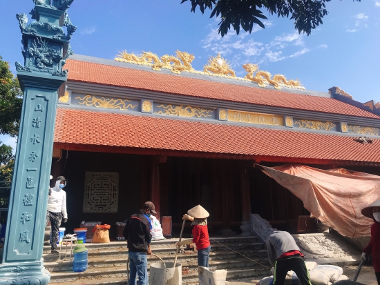 Thúc đẩy tiến độ công trình xây dựng đền Bà Cúc Hoa