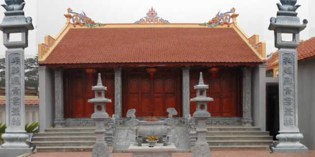 Xây dựng nhà thờ họ bê tông giả gỗ tại Bắc Ninh